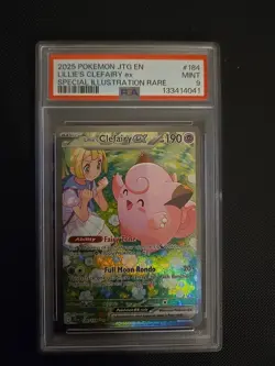Pokemon TCG Journey Together Lillie's Clefairy EX Card 184/159 Sir PSA9 - Image 1