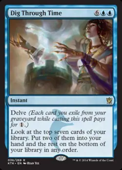 1x Dig Through Time NM-Mint, English Khans of Tarkir MTG Magic - Image 1