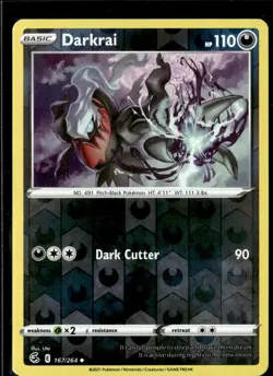 Pokemon Darkrai 167/264 Fusion Strike Reverse Holo Uncommon - Image 1