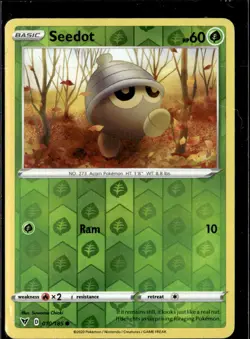 Pokemon Seedot 010/185 Vivid Voltage Reverse Holo Common 2 Card Lot - Image 1