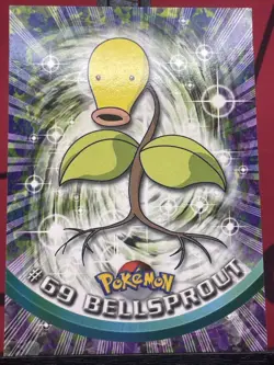 Bellsprout #69 1999 Topps Pokemon TV Animation Edition Green Topps Label NM - Image 3