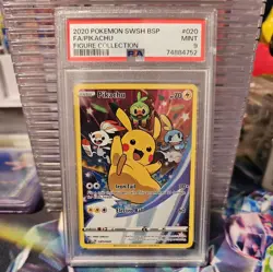2020 POKEMON PIKACHU #020 BLACK STAR PROMO FIGURE COLLECTION PSA 9 - Image 1