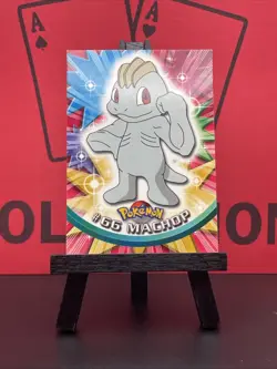 Machop #66 1999 Topps Pokemon TV Animation Edition Series 1 Black Logo NM - Image 2