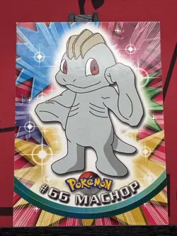 Machop #66 1999 Topps Pokemon TV Animation Edition Series 1 Black Logo NM - Image 3