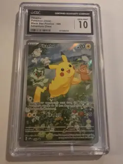 2024 POKEMON PIKACHU BLACK STAR PROMO ADVENTURE CHEST CGC 10 GEM MT - Image 1