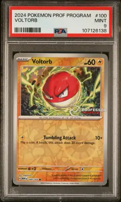 2024 POKEMON PROFESSOR PROGRAM PROMOS #100 VOLTORB PSA 9 - Image 1