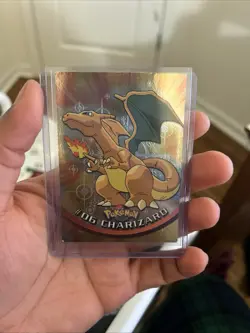 1999 Topps #06 Charizard Holo Foil TV Animation Series 1 Pokemon Black Logo - Image 3