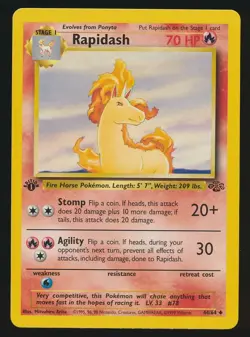 RAPIDASH 44/64 Pokemon JUNGLE SET ENGLISH 1st EDITION UNCOMMON - Image 1