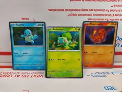 Bulbasaur Charmander Squirtle SVP 046 047 048 Pokemon 151 Promo NM Near Mint - Image 1