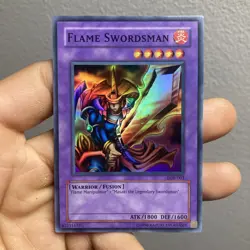 Yugioh! Flame Swordsman LOB-003 Super Rare Unlimited NM - Image 1