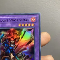 Yugioh! Flame Swordsman LOB-003 Super Rare Unlimited NM - Image 2