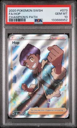 Pokemon Hop Full Art Champion's Path #073 Graded Card PSA 10 - Image 1