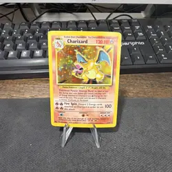 Pokemon TCG Charizard Base Set Holo Unlimited Rare Card 4/102 HP/DMG - Image 1