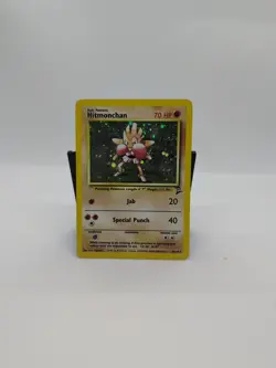 Pokemon TCG Hitmonchan Holo Rare Card 8/130 Base Set 2 HP - Image 1