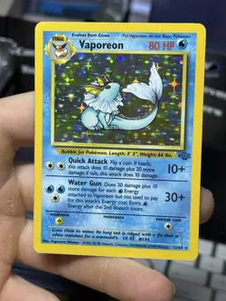 #3 Vaporeon 12/64 Jungle 1999 Holo Rare WOTC Pokemon Card TCG - Image 3