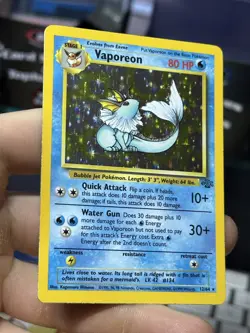 #3 Vaporeon 12/64 Jungle 1999 Holo Rare WOTC Pokemon Card TCG - Image 4