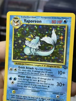 #3 Vaporeon 12/64 Jungle 1999 Holo Rare WOTC Pokemon Card TCG - Image 5