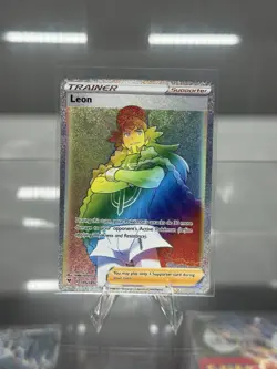 Leon Secret 195/185SWSH04: Vivid Voltage Holo Card Near Mint Condition - Image 1