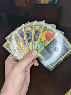 Pokemon Set Of 8 Rocket Cards (1x holo, 1st ed rainbow energy) - Image 1