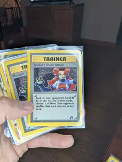 Pokemon Set Of 8 Rocket Cards (1x holo, 1st ed rainbow energy) - Image 3