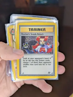 Pokemon Set Of 8 Rocket Cards (1x holo, 1st ed rainbow energy) - Image 4