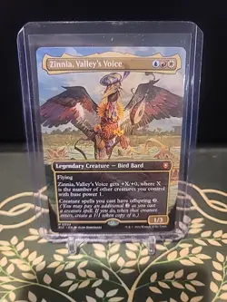 Zinnia, Valley's Voice •Borderless• Mythic Bird Bard, Bloomburrow Commander, BLC - Image 1