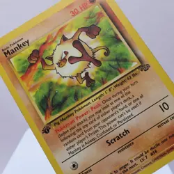 Pokemon TCG - Mankey 55/64 Jungle Common 1st Edition WOTC 1999 - PL - Image 1
