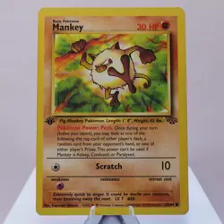 Pokemon TCG - Mankey 55/64 Jungle Common 1st Edition WOTC 1999 - PL - Image 2