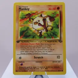 Pokemon TCG - Mankey 55/64 Jungle Common 1st Edition WOTC 1999 - EXC - Image 2