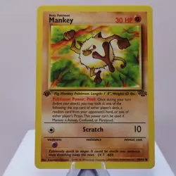 Pokemon TCG - Mankey 55/64 Jungle Common 1st Edition WOTC 1999 - EXC - Image 2