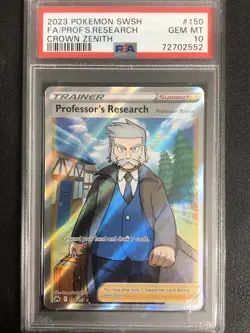 2023 POKEMON SWORD & SHIELD CROWN ZENITH FULL ART/PROFESSOR'S RESEARCH PSA 10 - Image 1