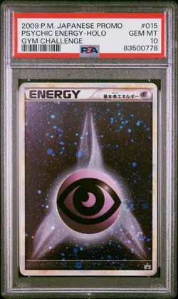 POKEMON PSYCIC ENERGY JAPANESE HOLO GYM CHALLENGE PROMO 015 GRADED PSA 10 - Image 1