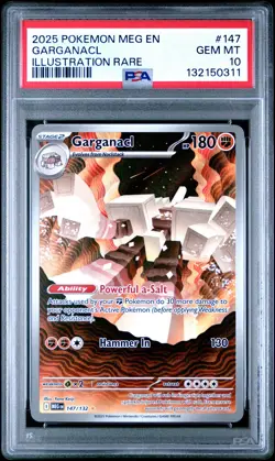 2025 POKEMON MEG EN-MEGA EVOLUTION ILLUSTRATION RARE #147 GARGANACL PSA 10 - Image 1