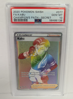 2020 Pokemon SWSH #077 FA/Kabu Champion's Path-Secret PSA 10 138 - Image 1