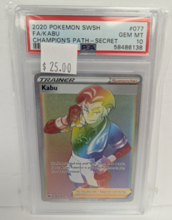 2020 Pokemon SWSH #077 FA/Kabu Champion's Path-Secret PSA 10 138 - Image 3