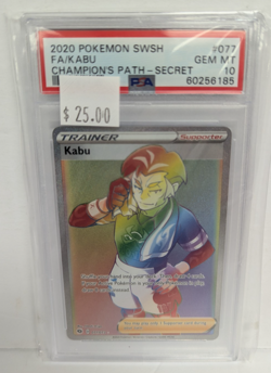 2020 Pokemon SWSH #077 FA/Kabu Champion's Path Secret PSA 10 185 - Image 3