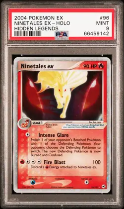 2004 POKEMON EX HIDDEN LEGENDS #96 NINETALES EX-HOLO PSA 9 - Image 1