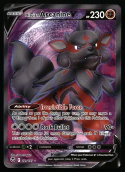 Hisuian Arcanine V (Full Art) 179/195 Pokemon SWSH12: Silver Tempest - Image 1