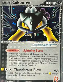 Rocket's Raikou ex 108/107 Pokemon Ex Deoxys -Secret Rare Holo-NM - Image 3