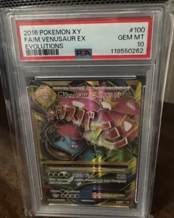 2016 POKEMON XY EVOLUTIONS #100 FULL ART/M VENUSAUR EX PSA 10 - Image 1
