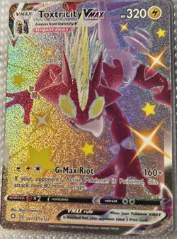 Pokemon TCG Toxtricity VMAX Holo Card SV113/SV122 Shining Fates Ultra Rare - Image 1