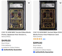 2 Ancient Mew Pokemon Cards CGC 10 - Image 1
