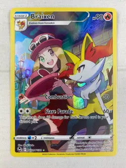 Braixen TG01/TG30 Silver Tempest Trainer Gallery Pokemon Card Holo NM - Image 1