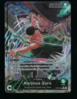 OP12-020 Roronoa Zoro (Alt Art Leader) ONE PIECE Card TCG English #1 - Image 1