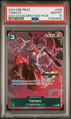 PSA 10 Yamato 2023 P-008 CS Celebration Pack One Piece Championship Promo Card - Image 1