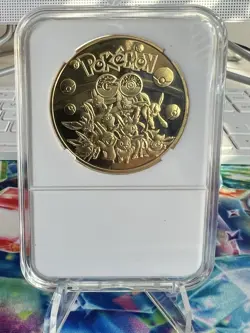 Pokemon Pikachu Gold Plated Collectible Coin Card Gift Set Souvenir In Case - Image 2