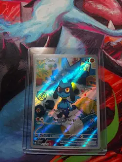 Pokemon Riolu TCG Scarlet & Violet Base Set Holo Card 215/198 Illustration Rare - Image 1
