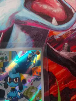 Pokemon Riolu TCG Scarlet & Violet Base Set Holo Card 215/198 Illustration Rare - Image 2