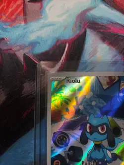 Pokemon Riolu TCG Scarlet & Violet Base Set Holo Card 215/198 Illustration Rare - Image 3