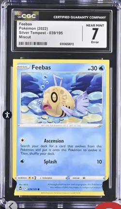 Pokemon TCG Feebas 039/195 Silver Tempest MISCUT ERROR Card CGC 7 🔥 - Image 1
